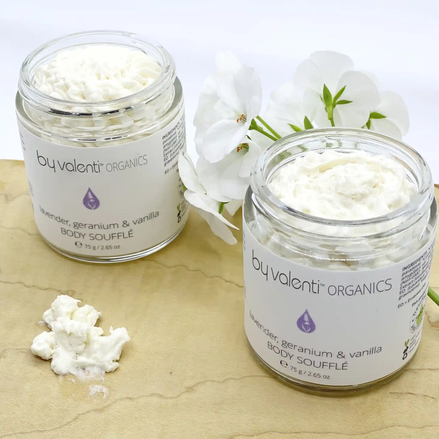 By Valenti Organics Lavender, Geranium & Vanilla Whipped Body Balm for Dry Skin