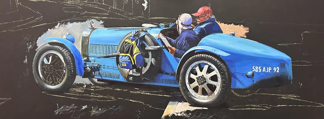 Bugatti scavenger-hunt rally in Champigny-sur-Veude, Centre-Val de Loire, France