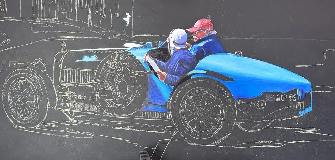 Bugatti scavenger-hunt rally in Champigny-sur-Veude, Centre-Val de Loire, France