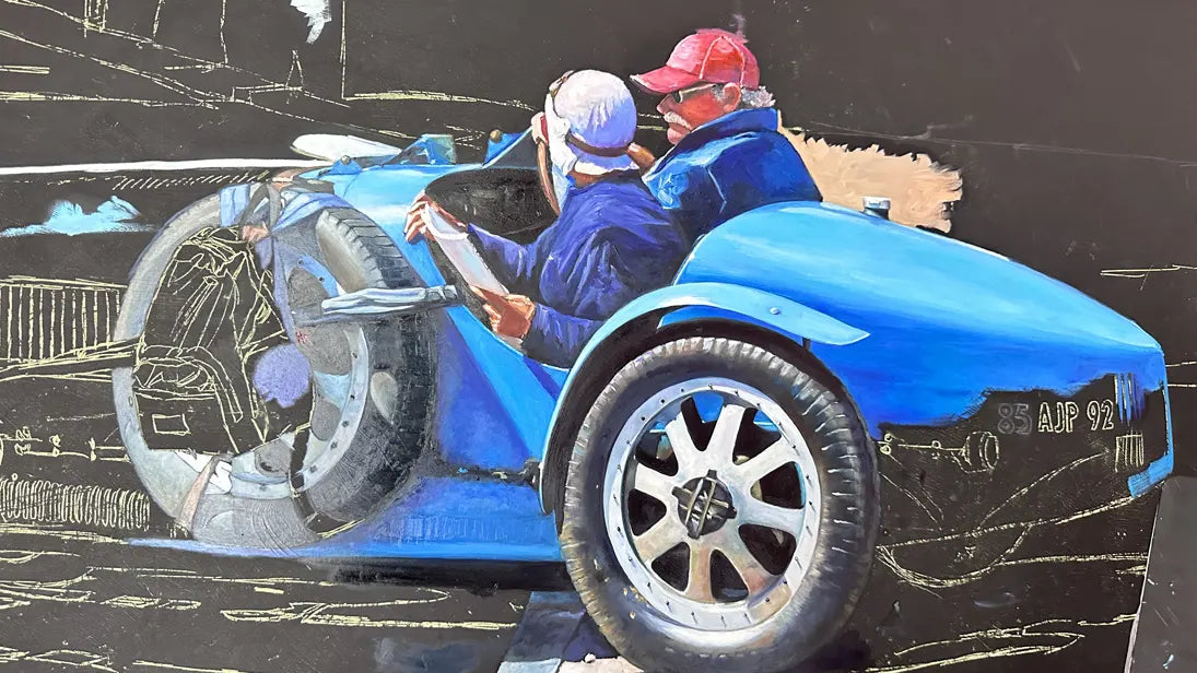 Bugatti scavenger-hunt rally in Champigny-sur-Veude, Centre-Val de Loire, France