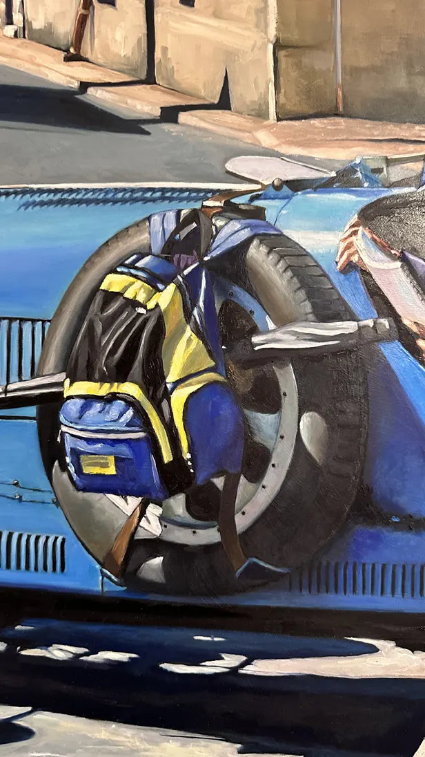 Bugatti scavenger-hunt rally in Champigny-sur-Veude, Centre-Val de Loire, France