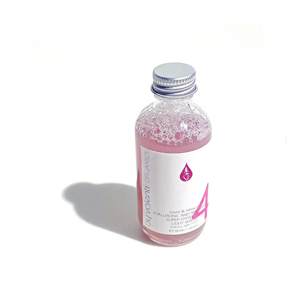 Suero Ligero Súper Hidratante de Rosas e Hibisco, Ácido Hialurónico y Niacinamida
