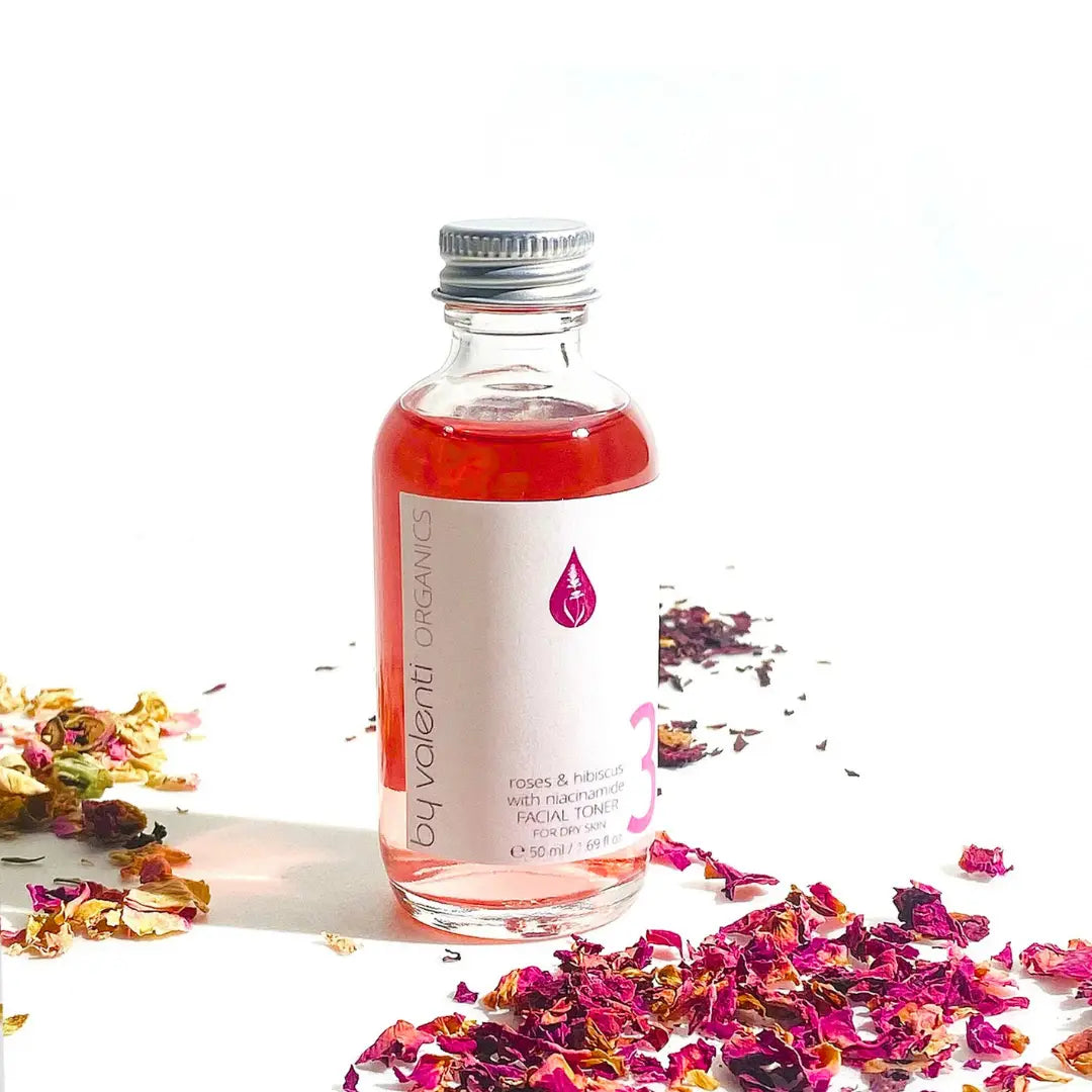 Tónico Facial de Rosas & Hibisco con Niacinamida para Piel Seca