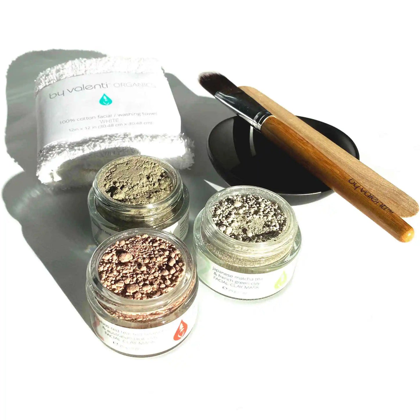 Facial Clay Mask Set with Mixing Bowl By Valenti Organics Clean Skincare