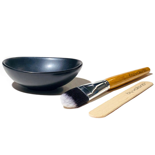 By Valenti Organics facial clay mask mixing bowl set with brush