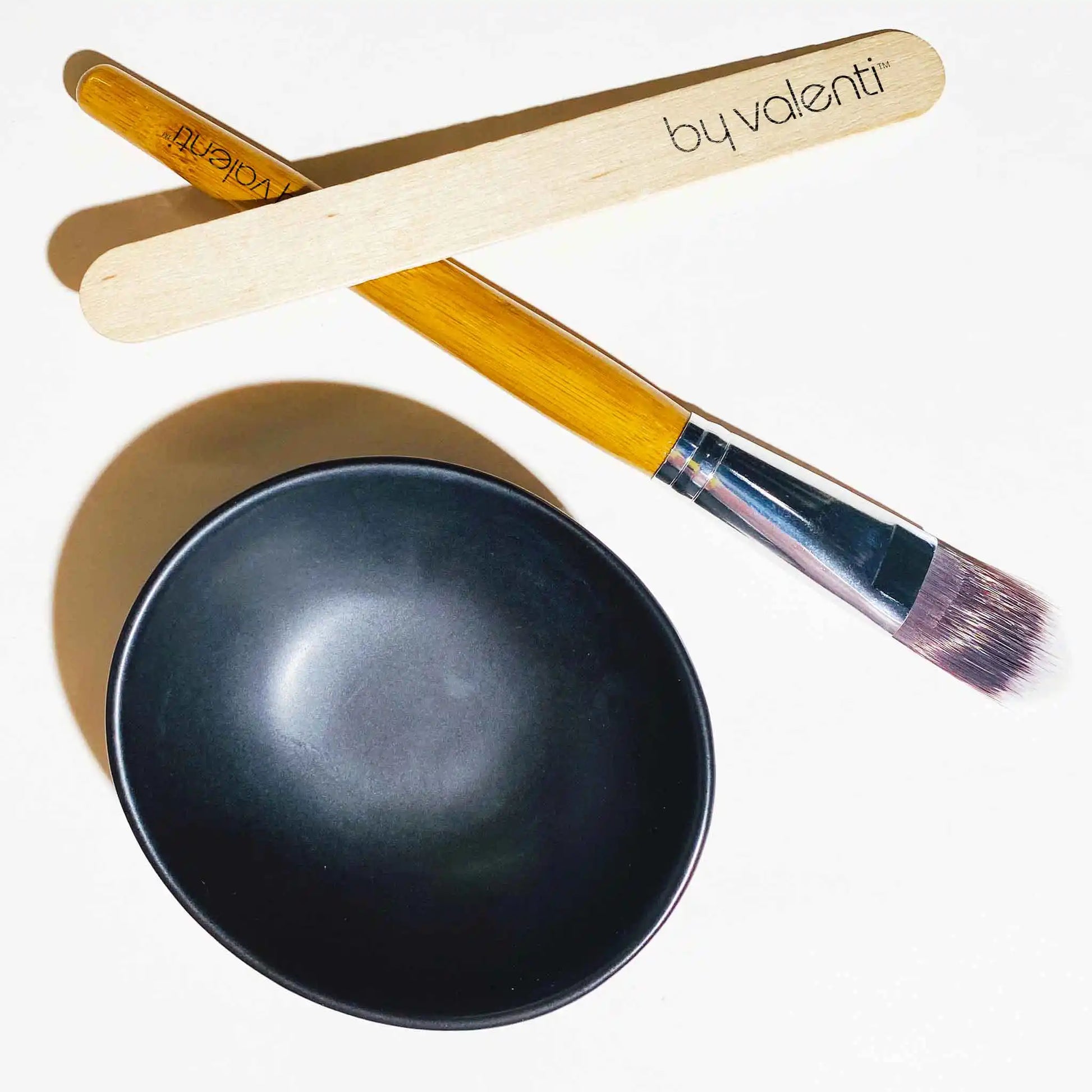 Black Earthenware Mixing Clay Mask Bowl Set – by valenti® ORGANICS
